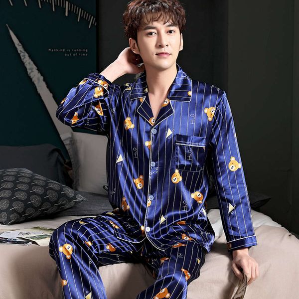 summer ice thin long sleeve printing silk home furnishing suit spring and men's pajamas autumn, Black;brown
summer ice thin long sleeve printing silk home furnishing suit spring and men's pajamas autumn, Black;brown