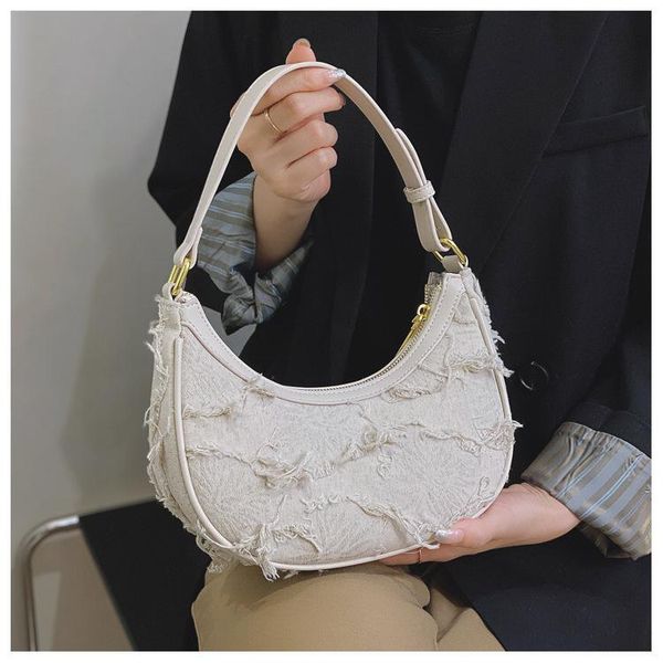 evening bags 2021 canvas white black crescent bag street personality fringed beggar fashion shoulder messenger underarm for women
evening bags 2021 canvas white black crescent bag street personality fringed beggar fashion shoulder messenger underarm for women