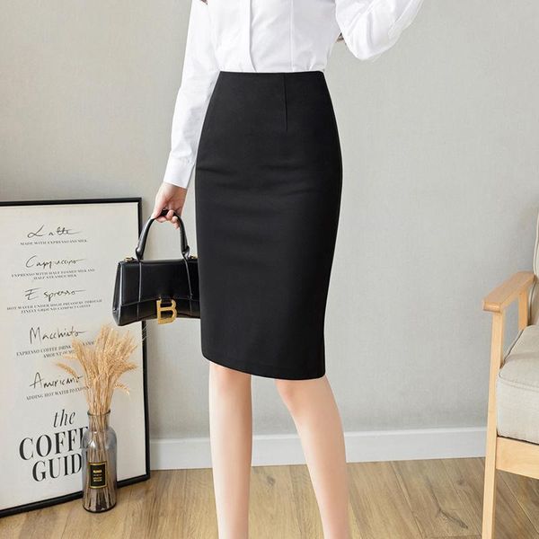 skirts women 2021 spring autumn fashion ol skirt female high waist midi long office lady slim bodycon jupe femme g29, Black 
skirts women 2021 spring autumn fashion ol skirt female high waist midi long office lady slim bodycon jupe femme g29, Black