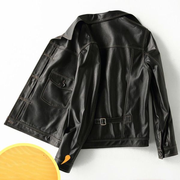 men's leather & faux 200% genuine men short sheepskin coat jacket motorcycle spring veste cuir homme kfs22m024-m kj2262, Black
men's leather & faux 200% genuine men short sheepskin coat jacket motorcycle spring veste cuir homme kfs22m024-m kj2262, Black