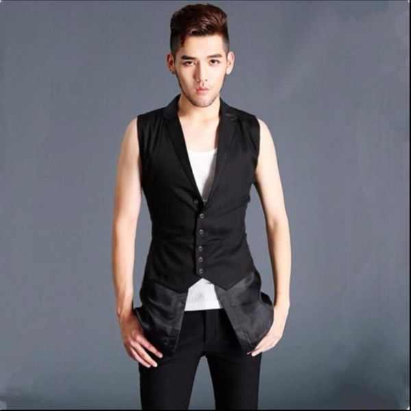 men's vests 2021 fashion tide men clothing long design male slim vest waistcoat hairstylist bar sleeveless coat costumes, Black;white
men's vests 2021 fashion tide men clothing long design male slim vest waistcoat hairstylist bar sleeveless coat costumes, Black;white