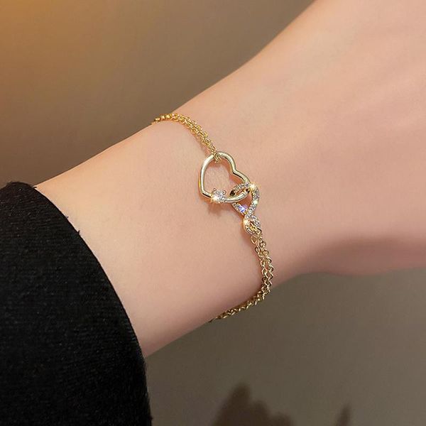 charm bracelets vsnow shiny love heart double layer hollow out bracelet for women femme fashion rhinestone gold chain jewellery, Golden;silver
charm bracelets vsnow shiny love heart double layer hollow out bracelet for women femme fashion rhinestone gold chain jewellery, Golden;silver