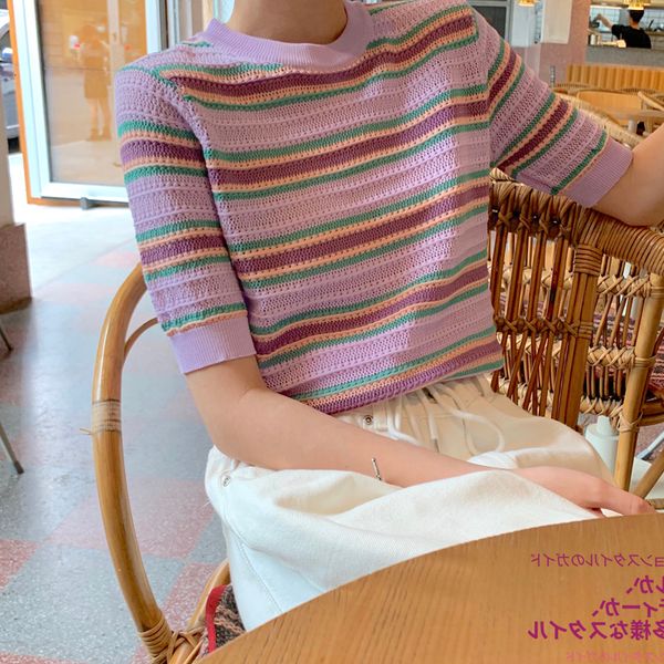 2021 new colors summer raiow stripe short sleeve slim knitted t shirts tee shirt femme cropped for womens (c1318) wwjb, White
2021 new colors summer raiow stripe short sleeve slim knitted t shirts tee shirt femme cropped for womens (c1318) wwjb, White
