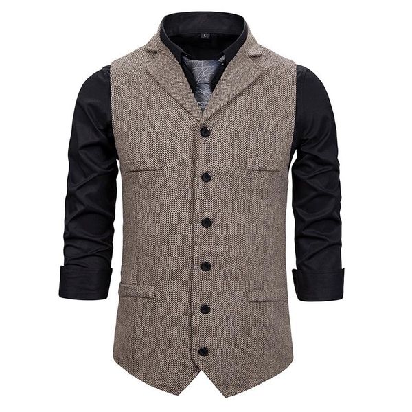 men's vests business suit vest slim fit herringbone twill dress waistcoat for wedding party, Black;white
men's vests business suit vest slim fit herringbone twill dress waistcoat for wedding party, Black;white
