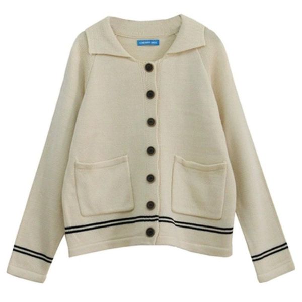women's sweaters spring stripe contrast color ladies lapel long sleeve sweater kint cardigan short jacket loose lazy wind lady w25, White;black
women's sweaters spring stripe contrast color ladies lapel long sleeve sweater kint cardigan short jacket loose lazy wind lady w25, White;black