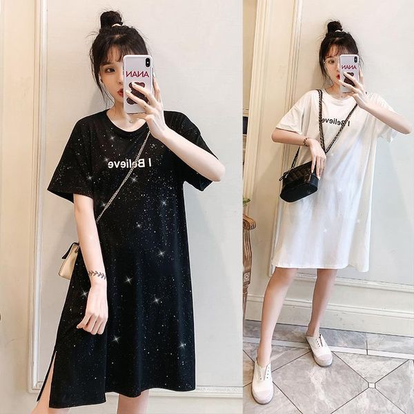 maternity dresses 63221# clothes summer cotton short sleeves loose stylish letter dress pregnant women mom, White
maternity dresses 63221# clothes summer cotton short sleeves loose stylish letter dress pregnant women mom, White