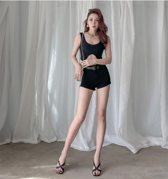 women's shorts skinny denim summer women high waist jean 90's clothes y2k pants, White;black
women's shorts skinny denim summer women high waist jean 90's clothes y2k pants, White;black