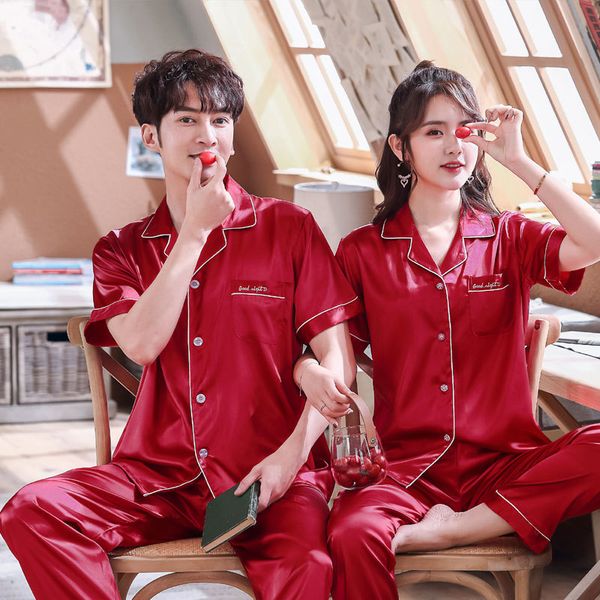 burgundy satin couples pajamas set for women men long sleeve sleepwear pyjamas suit home clothing his-and-hers clothes pijamas, Black;red
burgundy satin couples pajamas set for women men long sleeve sleepwear pyjamas suit home clothing his-and-hers clothes pijamas, Black;red