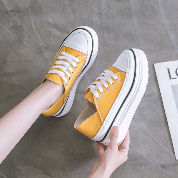 2020 summer new versatile muffin thick soled net red leisure inside high women's two wear fashionable canvas shoes, White;red
2020 summer new versatile muffin thick soled net red leisure inside high women's two wear fashionable canvas shoes, White;red