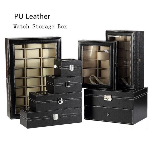 watch boxes & cases pu leather men storage case with window jewelry women gift box black fashion display holder, Black;blue
watch boxes & cases pu leather men storage case with window jewelry women gift box black fashion display holder, Black;blue