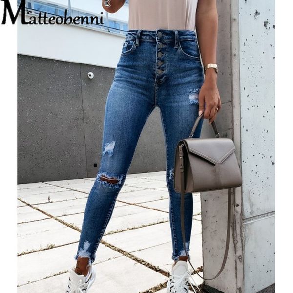 2021 spring autumn new high street elasticity ny jeans women fashion hole casual vintage push up slim denim pants femme pd2w, Blue
2021 spring autumn new high street elasticity ny jeans women fashion hole casual vintage push up slim denim pants femme pd2w, Blue
