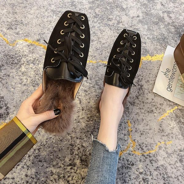 mules for women 2021 cover toe flat shoes female low slippers casual pantofle flock fur flip flops slides loafers luxury new, Black
mules for women 2021 cover toe flat shoes female low slippers casual pantofle flock fur flip flops slides loafers luxury new, Black