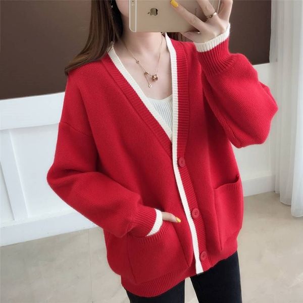 2021 new spring autumn women's casual knitted cardigan coat female oversized poncho knitwear loose sueter mujer truien dames k22wo0z, White;black
2021 new spring autumn women's casual knitted cardigan coat female oversized poncho knitwear loose sueter mujer truien dames k22wo0z, White;black