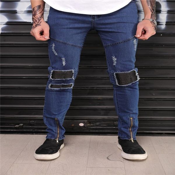 wimilous men's jeans slim fit youth zipper patchwork trousers casual pants, Blue
wimilous men's jeans slim fit youth zipper patchwork trousers casual pants, Blue