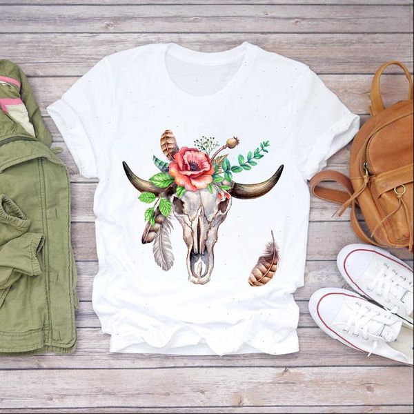 women feather heifer cow bull flower floral 90s beach print lady t shirts womens graphic t shirt ladies female tee t, White
women feather heifer cow bull flower floral 90s beach print lady t shirts womens graphic t shirt ladies female tee t, White