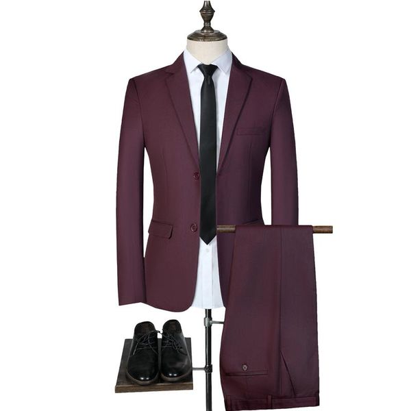 men's suits & blazers 2pcs solid color men long sleeve lapel collar blazer (jacket+pants) suit for wedding busniess set costumes homme, White;black
men's suits & blazers 2pcs solid color men long sleeve lapel collar blazer (jacket+pants) suit for wedding busniess set costumes homme, White;black