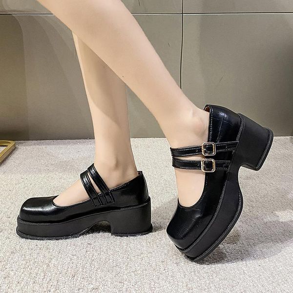 dress shoes spring autumn women mary janes double buckle platform high heels thick sole lolita black patent leather 9453n
dress shoes spring autumn women mary janes double buckle platform high heels thick sole lolita black patent leather 9453n