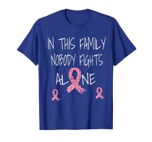 breast cancer awareness in this family no one fights alone t-shirt, White;black
breast cancer awareness in this family no one fights alone t-shirt, White;black