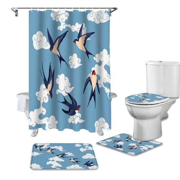 shower curtains chinese style auspicious clouds swallow curtain toilet lid cover bath mat set bathroom rug bathtub home decor
shower curtains chinese style auspicious clouds swallow curtain toilet lid cover bath mat set bathroom rug bathtub home decor