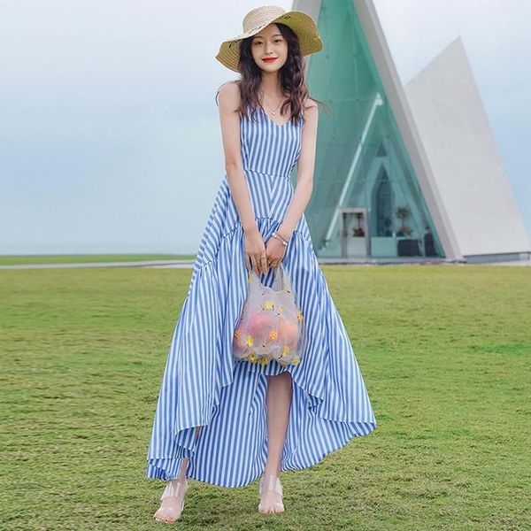 casual dresses tingyili v-neck irregular high low slip dress women summer striped sleeveless holiday beach swing long maxi korean, Black;gray
casual dresses tingyili v-neck irregular high low slip dress women summer striped sleeveless holiday beach swing long maxi korean, Black;gray