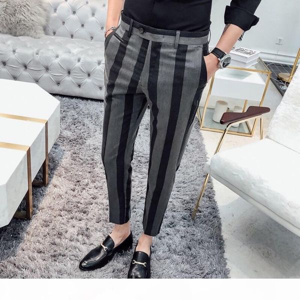 men suit pants stripe fashion business casual suit pants men original designer brand straight slim fit formal trousers ds50659, White;black
men suit pants stripe fashion business casual suit pants men original designer brand straight slim fit formal trousers ds50659, White;black