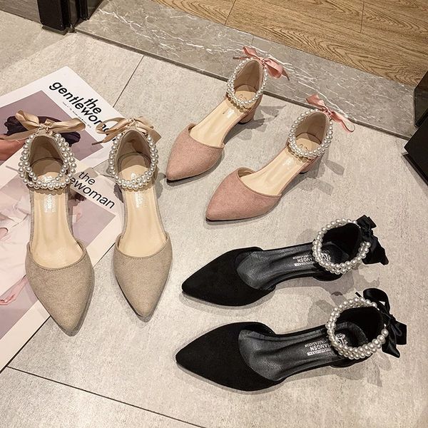 2021 summer spring women sandals string bead ankle strap dress shoes pointed toe med heel ladies shoes pearl zapatos mujer 8927ndress shoes, Black
2021 summer spring women sandals string bead ankle strap dress shoes pointed toe med heel ladies shoes pearl zapatos mujer 8927ndress shoes, Black