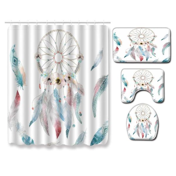 bath accessory set 4pcs plumage theme printing bathroom with durable waterproof shower curtain and non-slip rugs toilet lid cover mat
bath accessory set 4pcs plumage theme printing bathroom with durable waterproof shower curtain and non-slip rugs toilet lid cover mat