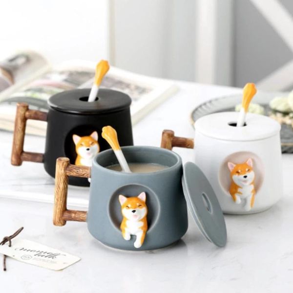 mugs 420 ml of firewood dog cute cartoon animals ceramic cup creative men and women lovers with cover coffee 
mugs 420 ml of firewood dog cute cartoon animals ceramic cup creative men and women lovers with cover coffee