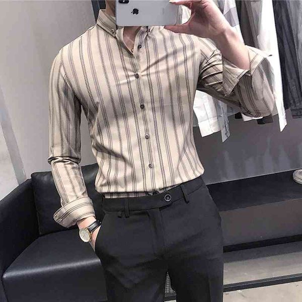fashion striped shirts men long sleeve slim fit casual shirt spring formal business dress chemise homme social party blouse 210527, White;black
fashion striped shirts men long sleeve slim fit casual shirt spring formal business dress chemise homme social party blouse 210527, White;black