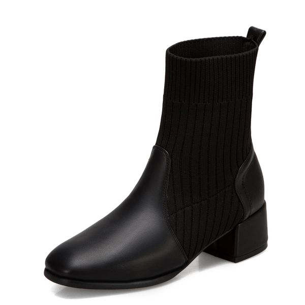 wool tube european and american toe short feminine boots thick heels finger in square of plutonium foot sew hpvp, Black
wool tube european and american toe short feminine boots thick heels finger in square of plutonium foot sew hpvp, Black