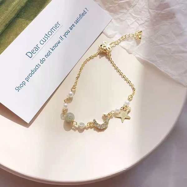 link, chain personality zirconia moon stars bracelet simple gold color crystal pearl bracelets for women jewelry bangles, Black
link, chain personality zirconia moon stars bracelet simple gold color crystal pearl bracelets for women jewelry bangles, Black