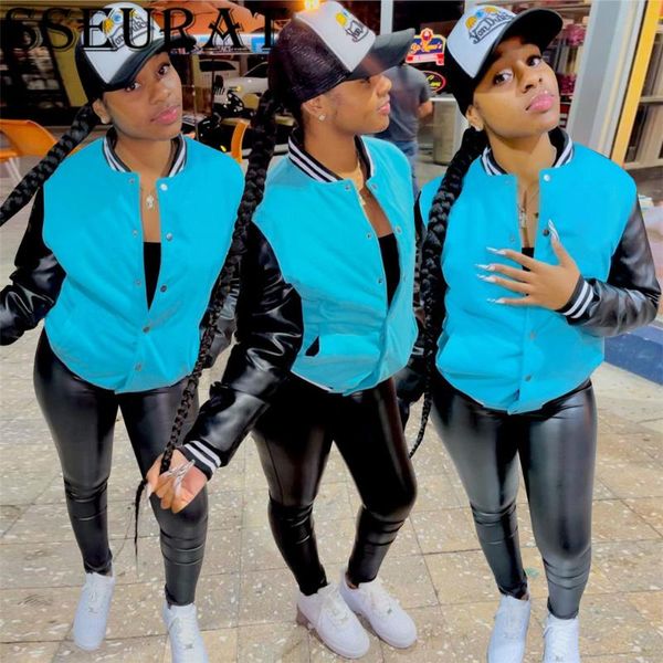 women's jackets sseurat women baseball uniform 2021 single breasted patchwork jacket harajuku loose coat, Black;brown
women's jackets sseurat women baseball uniform 2021 single breasted patchwork jacket harajuku loose coat, Black;brown