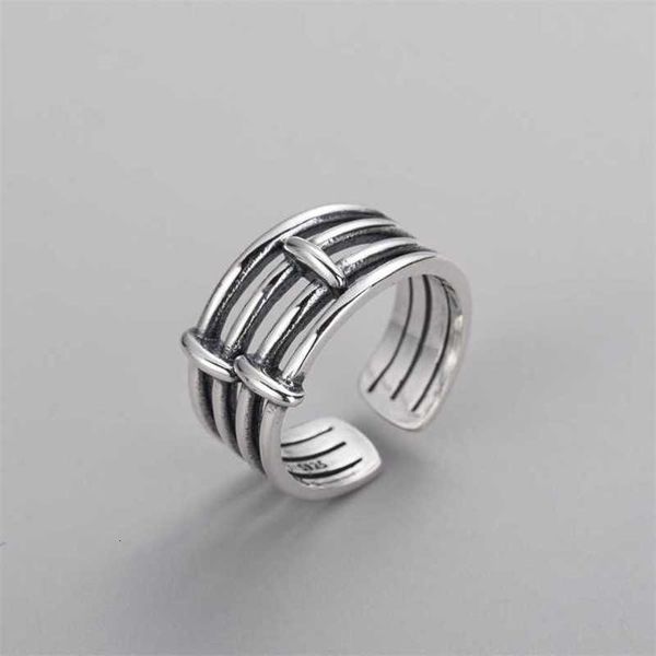 s925 pure sier japane and korean making old multi-layer ring with cold wind opening, Silver
s925 pure sier japane and korean making old multi-layer ring with cold wind opening, Silver