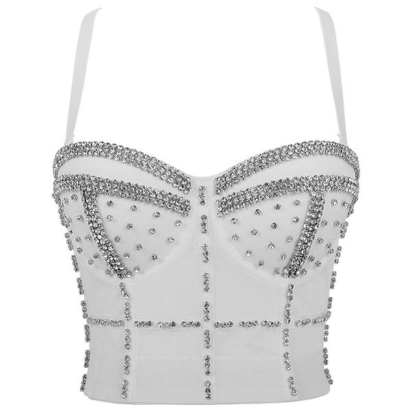 women's tanks & camis summer rhinestone beads shine nightclub women crop to wear out bra push up bustier corset female mujer c, White
women's tanks & camis summer rhinestone beads shine nightclub women crop to wear out bra push up bustier corset female mujer c, White