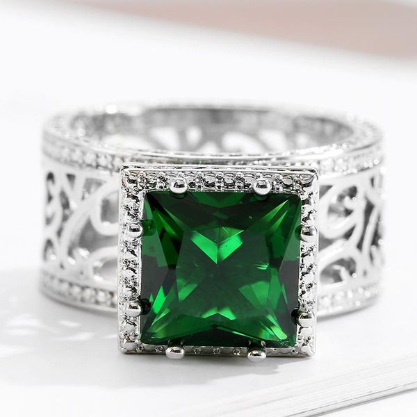 wedding rings luxurious big zircon large dark green square geometric crystal ring graceful hollow out for women 1pc, Slivery;golden
wedding rings luxurious big zircon large dark green square geometric crystal ring graceful hollow out for women 1pc, Slivery;golden