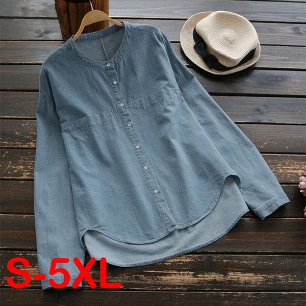 women's blouses & shirts plus size s-5xl jean blouse autumn stand collar long sleeve women solid office shirt casual blusas chemise fe, White
women's blouses & shirts plus size s-5xl jean blouse autumn stand collar long sleeve women solid office shirt casual blusas chemise fe, White