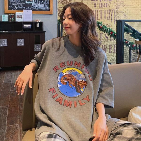 women's t-shirt cartoon print letters summer t-shirts loose vintage cotton oversized streetwear boyfriend korean o-neck funny shirts z, White
women's t-shirt cartoon print letters summer t-shirts loose vintage cotton oversized streetwear boyfriend korean o-neck funny shirts z, White