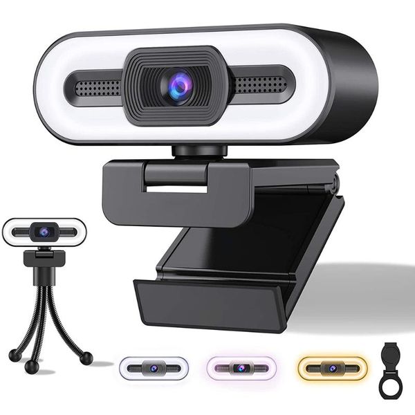 webcams 1080p 2k webcam mini web cam ring light usb full hd video camera with microphone 3 million 30fps for pc mac laptripod
webcams 1080p 2k webcam mini web cam ring light usb full hd video camera with microphone 3 million 30fps for pc mac laptripod