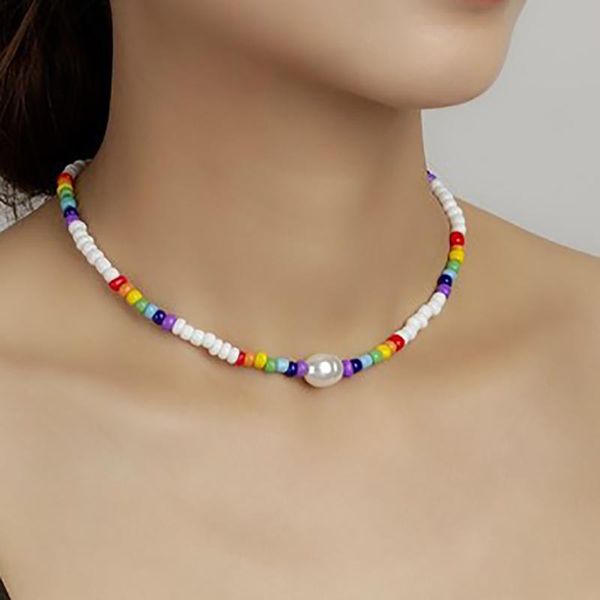chokers moloye freshwater pearl necklace colorful rice beads choker clavicle chain bohemian fashion simple female, Golden;silver
chokers moloye freshwater pearl necklace colorful rice beads choker clavicle chain bohemian fashion simple female, Golden;silver