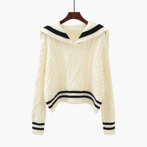 academy style navy collar pullover women's autumn winter 2020 new korean loose jacket, White;black
academy style navy collar pullover women's autumn winter 2020 new korean loose jacket, White;black