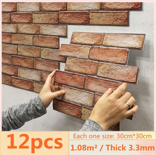12pcs 3d brick wall sticker self-adhesive waterproof pvc wall paper for bathroom oil-proof kitchen stickers diy home wall decor
12pcs 3d brick wall sticker self-adhesive waterproof pvc wall paper for bathroom oil-proof kitchen stickers diy home wall decor