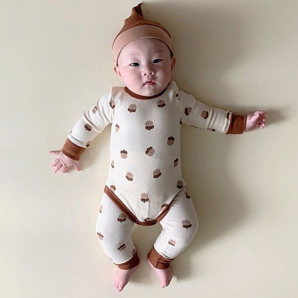 2021 new baby sets spring newborn infant home pajamas casual three-piece suit boys printing cartoon mushroom color matching romper xl15, White
2021 new baby sets spring newborn infant home pajamas casual three-piece suit boys printing cartoon mushroom color matching romper xl15, White