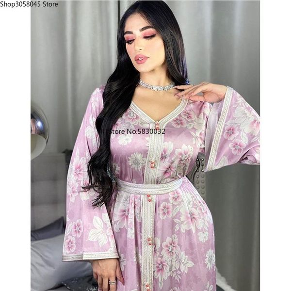 ethnic clothing floral print jalabiya maxi dress long sleeve v neck ribbon belt middle east muslim women abaya kaftan arabic turkey robe fal, Red
ethnic clothing floral print jalabiya maxi dress long sleeve v neck ribbon belt middle east muslim women abaya kaftan arabic turkey robe fal, Red