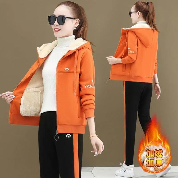 women's two piece pants fall winter fashion thickened imitation lambswool tracksuit women oversized casual hooded zipper sweatshirt pan, White
women's two piece pants fall winter fashion thickened imitation lambswool tracksuit women oversized casual hooded zipper sweatshirt pan, White