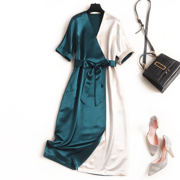 silk belt womenlace dress chiffon patchwork summer short sleeve v-neck high waist irregular dresses belt woman vestido female, Black;gray
silk belt womenlace dress chiffon patchwork summer short sleeve v-neck high waist irregular dresses belt woman vestido female, Black;gray