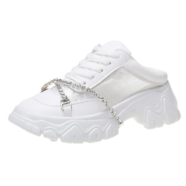 slippers vmti 2021 summer rhinestone chain baotou net yarn breathable sponge cake white shoes female thick-soled old, Black
slippers vmti 2021 summer rhinestone chain baotou net yarn breathable sponge cake white shoes female thick-soled old, Black