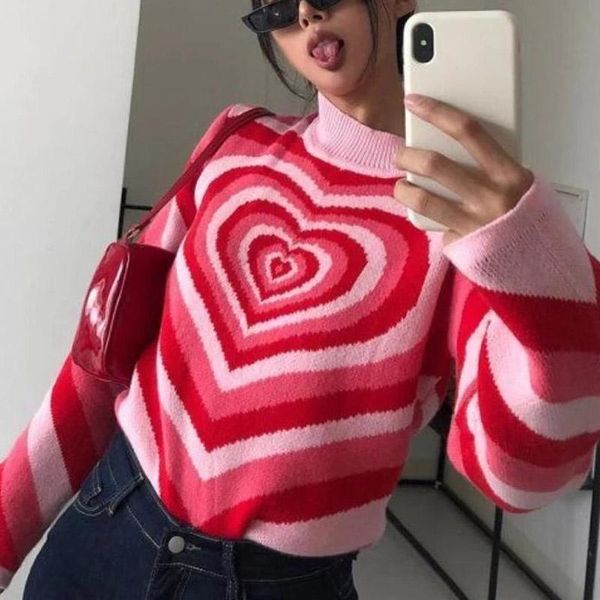 women's sweaters y2k knitted sweater women autumn aesthetics heart striped pullovers laides sweet long sleeve o neck streetwear 2021, White;black
women's sweaters y2k knitted sweater women autumn aesthetics heart striped pullovers laides sweet long sleeve o neck streetwear 2021, White;black