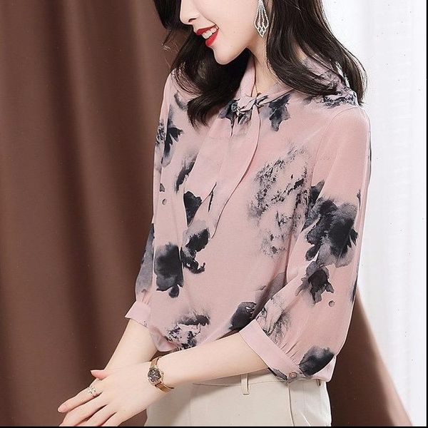 3 4 sleeve chiffon shirt female bowknot fashion scarf collar ink printing loose slim simple style blouses pullover women spring, White
3 4 sleeve chiffon shirt female bowknot fashion scarf collar ink printing loose slim simple style blouses pullover women spring, White
