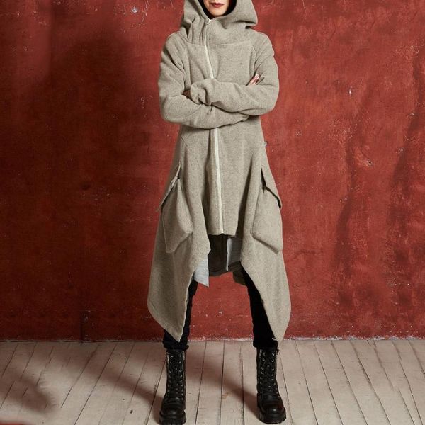 women's trench coats 2021 winter coat women pocket casual streetwear hoodies irregular long sleeve windbreaker zipper overcoat plus siz, Tan;black
women's trench coats 2021 winter coat women pocket casual streetwear hoodies irregular long sleeve windbreaker zipper overcoat plus siz, Tan;black