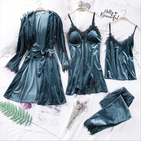 velvet pajamas sets women lace robe pajamas sleepwear autumn winter warm 4pcs pyjamas nightwear elegant home wear, Black;red
velvet pajamas sets women lace robe pajamas sleepwear autumn winter warm 4pcs pyjamas nightwear elegant home wear, Black;red